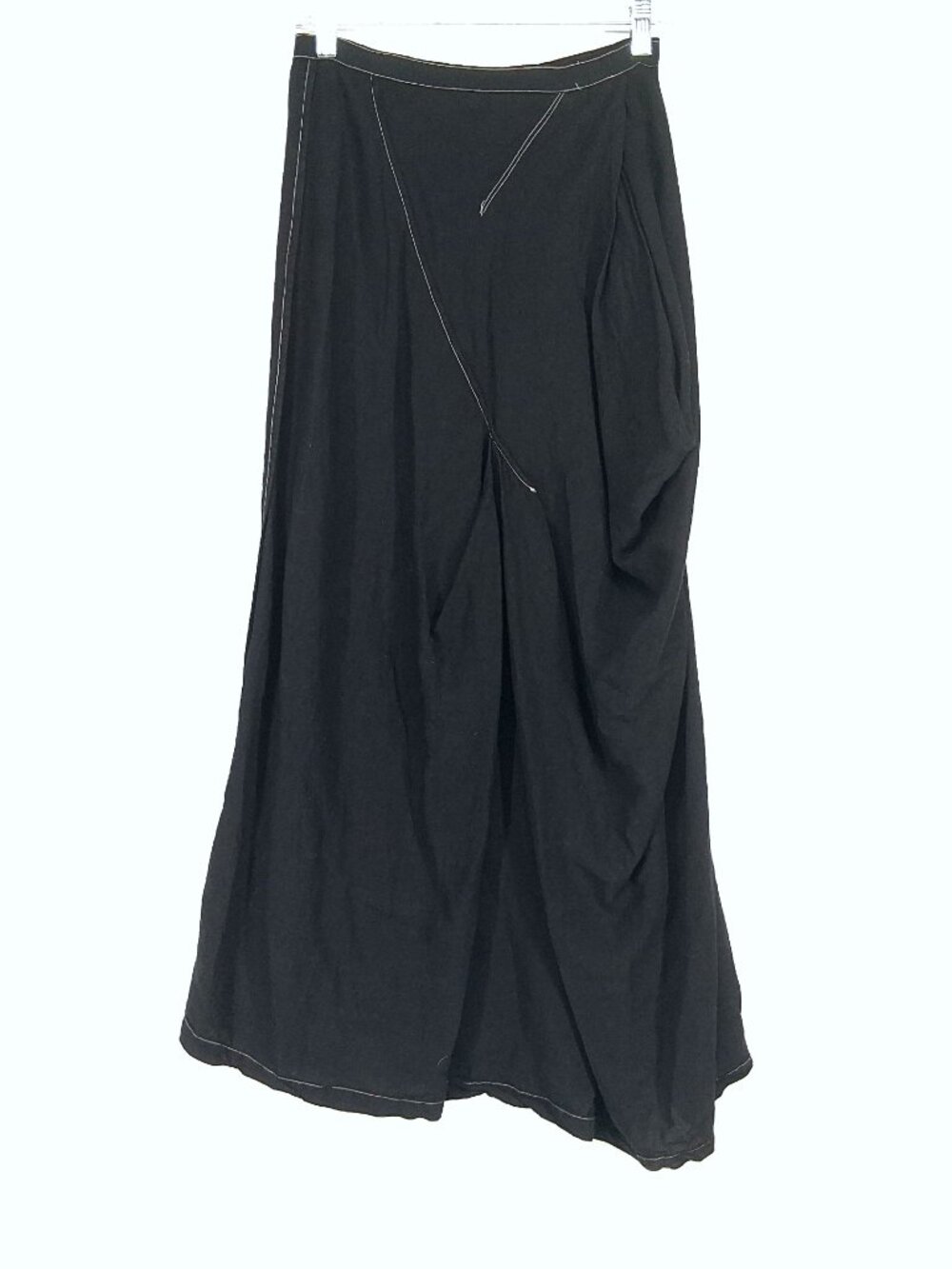 Marc Le Bihan Linen Asymmetric Draped Bustle Maxi Skirt Black Deconstructed 38 M - Picture 5 of 15